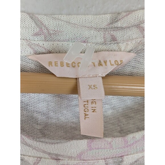 Rebecca Taylor Linen Floral Dress White Pink Extra Small - Picture 4 of 9